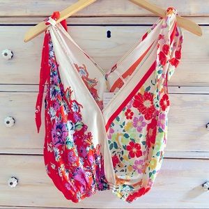 Free People Surplice Floral Tied To You Tank Fiesta Red Combo Extra Small